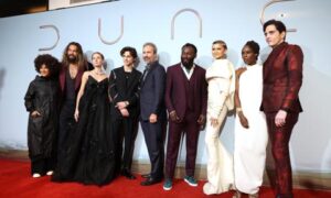 El elenco de dune en la Premiere, Timothée Chalamet, Rebecca Ferguson, Oscar Isaac, Zendaya y Stellan Skarsgard