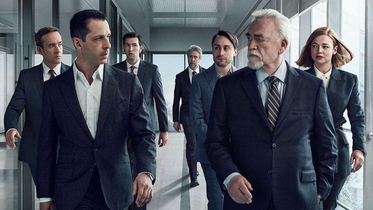 The cast of Succession stares at one another