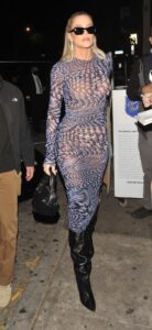 Khloe Kardashian, bodycon dress, black boots, Los Angeles, March 9 2022
