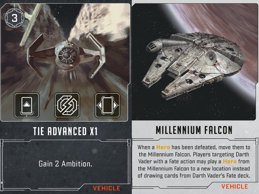 sample cards from Star Wars Villainous board game