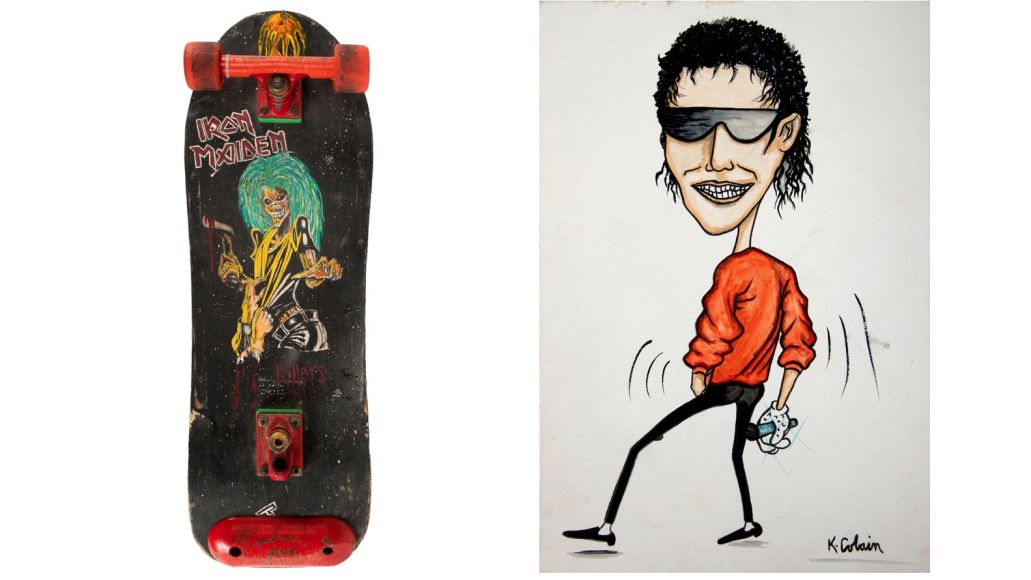 Cobain Skate Deck and MJ painting