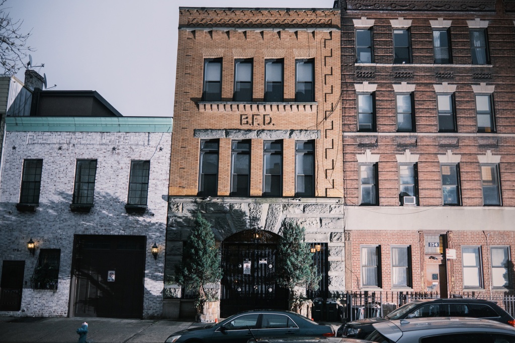 Exterior of the old Brooklyn firehouse in Greenpoint that Richard Humann and Walter Kenul fixed up.