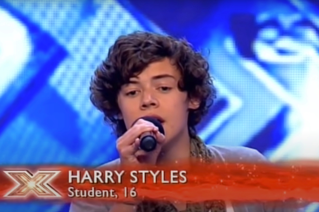 Harry Styles auditioning for "The X Factor" in 2010