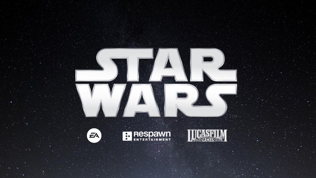The Star Wars logo on a starry background with logos for EA, Respawn Entertainment, and Lucasfilm Games