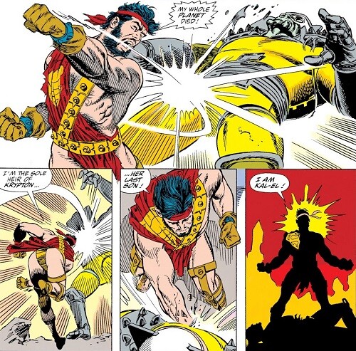 Superman fights Draaga at Warworld.