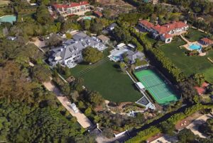 The property stands in affluent Montecito, and has ocean views.