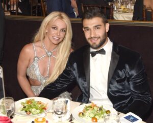 Britney Spears and Sam Asghari attend the 29th Annual GLAAD Media Awards in 2018.