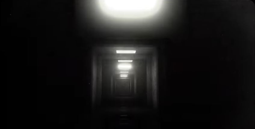 A creepy hallway from the video for Weezer's version of Enter Sandman.