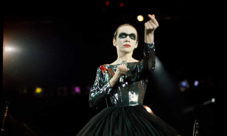 Annie Lennox performing at the Freddie Mercury tribute concert at Wembley in April 1992.