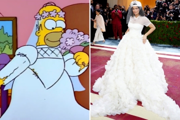Kylie MOCKED as fans say Met Gala dress & ball cap looked like Homer Simpson’s bride 