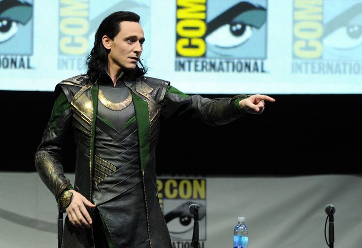Tom Hiddleston speaks onstage at Marvel Studios "Thor: The Dark World" and "Captain America: The Winter Soldier" during Comic-Con International 2013 on July 20, 2013.