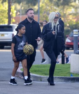 Kim Kardashian and her daughter North West left her basketball game