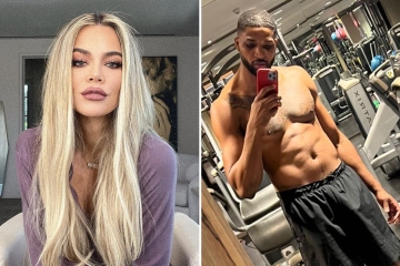 Khloe's cheating baby daddy Tristan goes shirtless in rare gym selfie