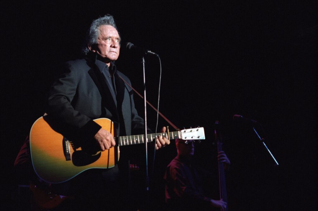 A Johnny Cash water tower is taking a leak over his hometown