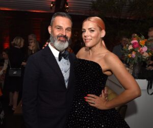 LOS ANGELES, CA - APRIL 17:  Screenwriter/director Marc Silverstein (L) and his wife actress Busy Philipps pose at the after party for the premiere of STX Films'