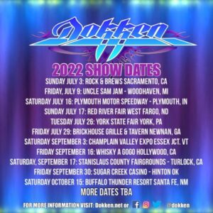 DOKKEN Announces Summer 2022 U.S. Tour Dates