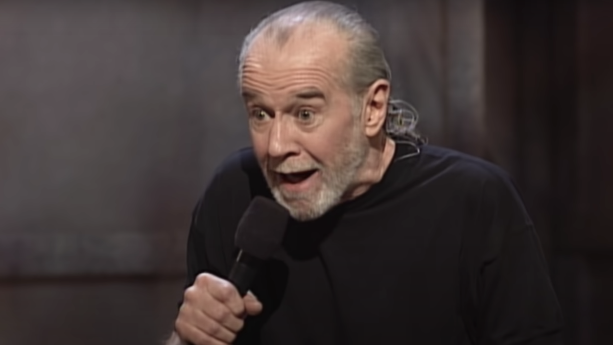 George Carlin does stand-up in an HBO special