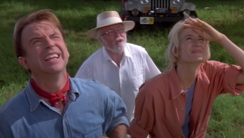 Sam Neill, Richard Attenborough, and Laura Dern in 