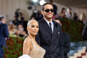 Kim Kardashian and Pete Davidson attend The 2022 Met Gala Celebrating "In America: An Anthology of Fashion" at The Metropolitan Museum of Art on May 02, 2022, in New York City. (Photo by Jamie McCarthy/Getty Images)