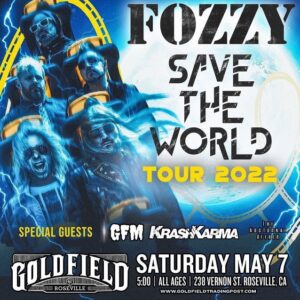 Watch: FOZZY Performs In Roseville, California During 'Save The World' 2022 U.S. Tour