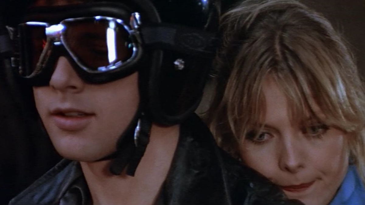 Maxwell Caulfield's character in Grease 2 was supposedly unrecognizable when he rode his motorcycle.
