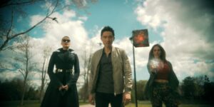 Umbrella Academy Season 3 or three first look images the Sparrows showing their powers