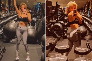 Khloe flaunts abs & butt in a sports bra & leggings as fans think she’s too thin