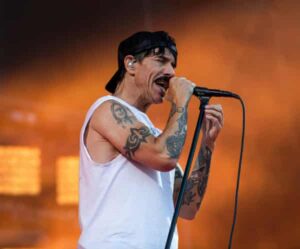 Anthony Kiedis of Red Hot Chili Peppers in Manchester.