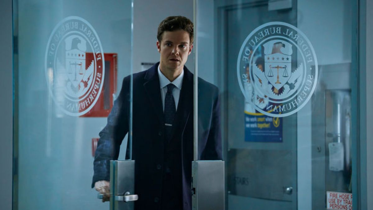 Hughie walks into the federal bureau of superhuman affairs the boys season three