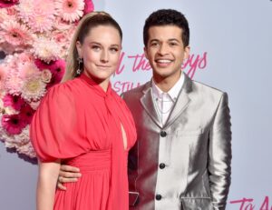 HOLLYWOOD, CALIFORNIA - FEBRUARY 03:  Ellie Woods and Jordan Fisher attend the Premiere Of Netflix's
