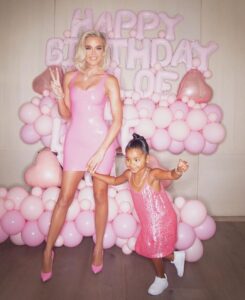 Khloe Kardashian posed with her daughter, True, in a new birthday appreciation Instagram post
