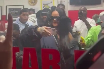 Rihanna mobbed in London barber shop after surprise visit with boyfriend A$AP