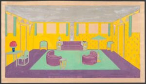 Winold Reiss - Shellball Apartments, study for lounge, 1928