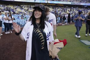 Watch Billie Eilish dance to her own song at Dodger Stadium