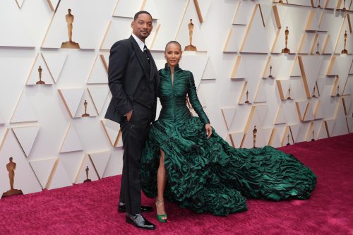 Will Smith and Jada Pinkett Smith on the red carpet of the 2022 Oscars