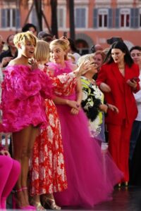 Ariana DeBose, Anna Wintour, Florence Pugh, and Laura Pausini, at the Valentino haute couture show in July 2022