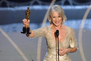Helen Mirren accepts the Best Actress in a Leading Role award for "The Queen" at the Academy Awards on Feb. 25, 2007.