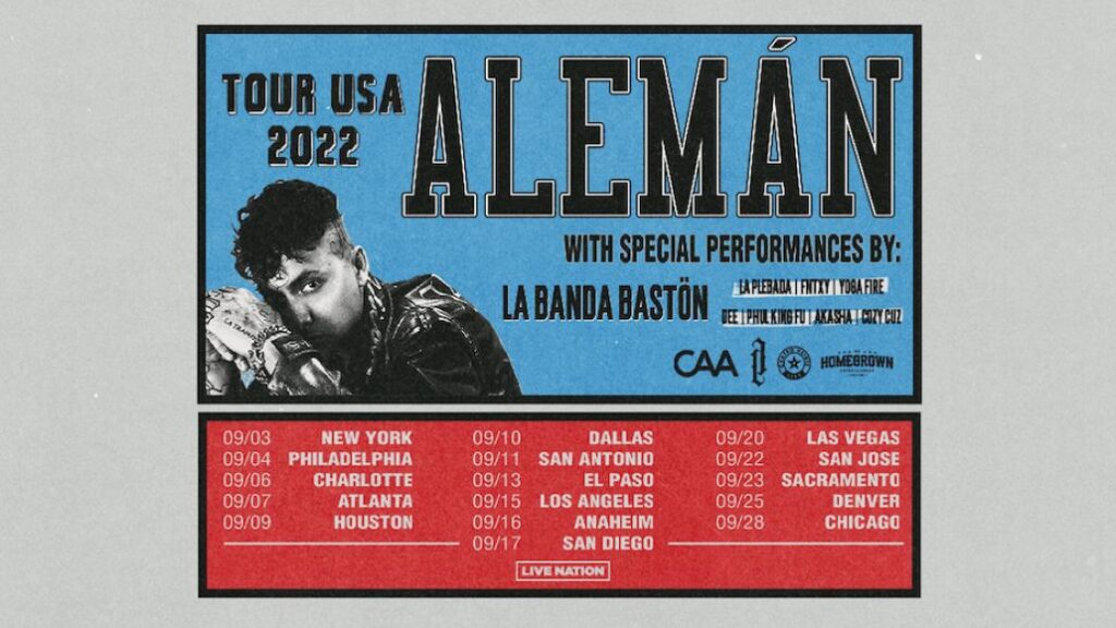 Aleman tickets tour 2022 artwork poster