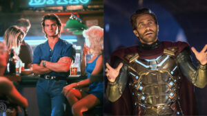 Jake Gyllenhaal will star in remake of Road House which starred Patrick Swayze, an image of the two of them