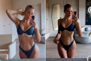 Khloe accused of photoshopping shrinking frame in bikini as fans find 'signs'