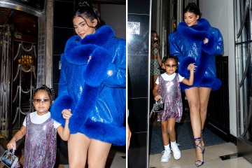 Kylie Jenner wears fur jacket with NO pants as she takes daughter Stormi out