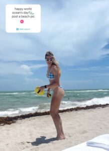 Genie Bouchard in Bathing Suit Says "Post a Beach Pic" — Celebwell