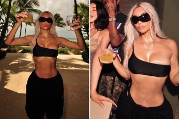 Kim shocks fans as she shows off super skinny waist in new photos with Kylie