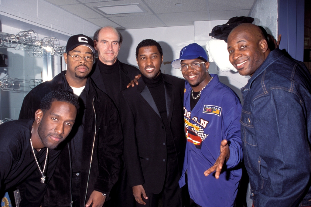 Babyface (fourth from left), James Taylor (third from left) and Boyz II Men