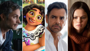 (L-R) Gael García Bernal, Maribel from 'Encanto', Eugenio Derbez, Selena Gomez