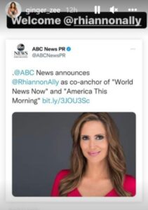 Ginger Zee welcomed a brand new colleague to ABC