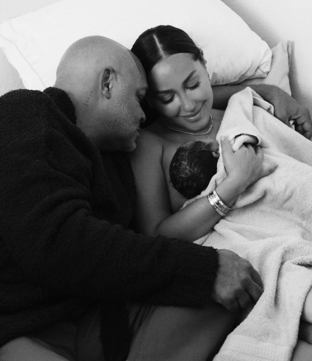 Adrienne Bailon & husband Israel Houghton with newborn son