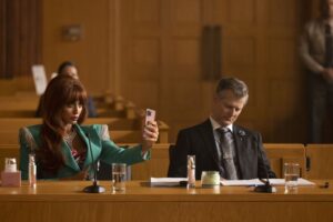 Jameela Jamil appears in a scene from "She-Hulk: Attorney at Law."