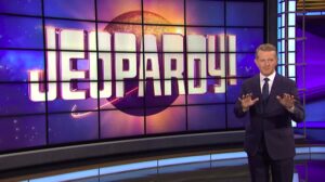 Ken Jennings tapped a new message from the fully operational Jeopardy! stage