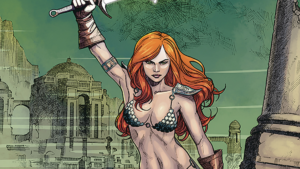 Red Sonja gets ready for battle.